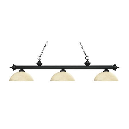 Z-Lite Riviera 3 Light Billiard Light, Matte Black & Golden Mottle 200-3MB-DGM14